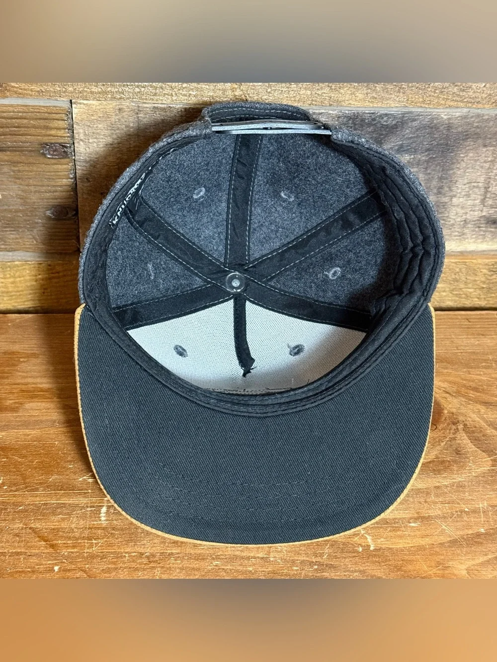 Knuckleheads Little Threads Size XS Small Snapback Hat Ball Cap Gray Brown Suede